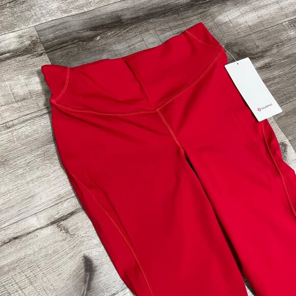 Lululemon Athletic Base Pace HR Crop Yoga Pants Dark Red NWT Women’s Size 10 - Picture 3 of 8